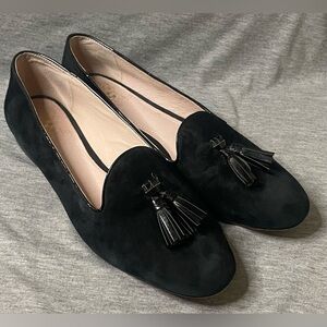 Vince Camuto Black Suede Tassel Loafers